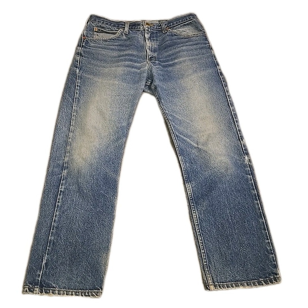 Vintage 90s Lee MR Jeans Men's 36x30 Blue Medium Wash Straight Leg Cotton USA